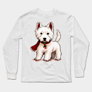 Cute West Highland White Terrier Drawing Long Sleeve T-Shirt